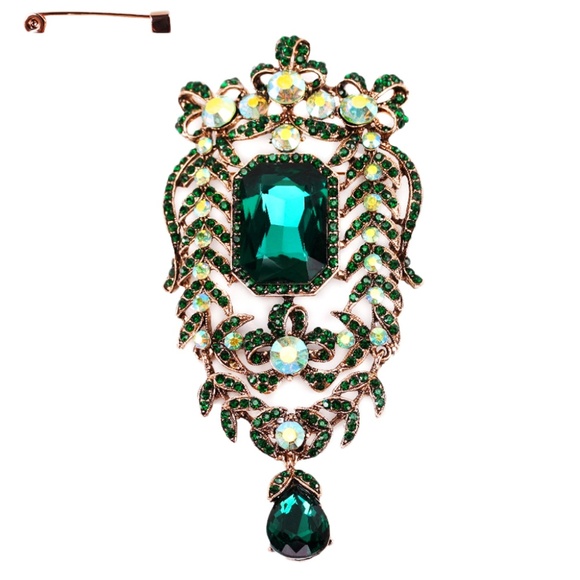Rhinestone and Crystal Brooch - Picture 1 of 1